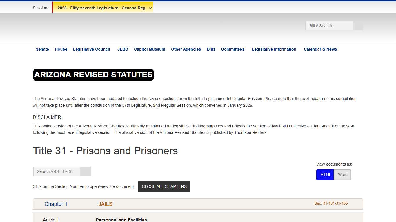 Arizona Revised Statutes