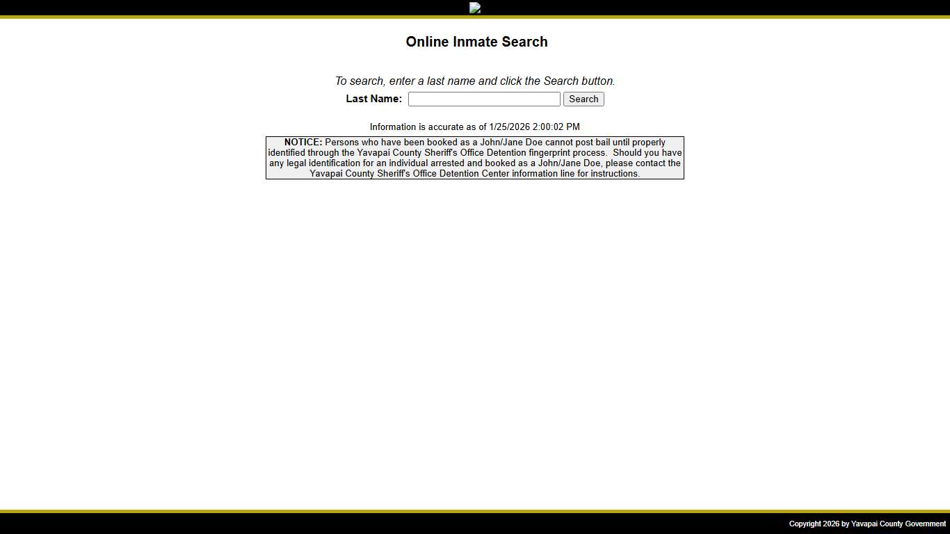 YCSO Inmate Search